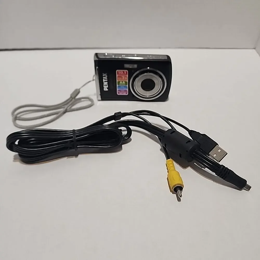Pentax Optio E60 10.1 MP Digital Point And Shoot Camera W/ AV/USB Cable Tested